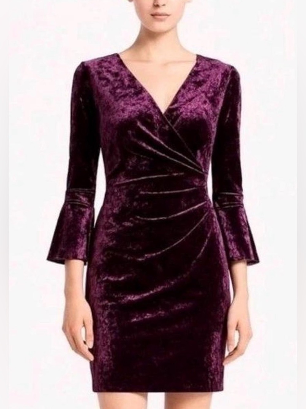 VINTAGE RALPH LAUREN VELVET BELL SLEEVE DRESS